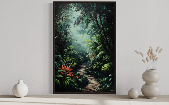 Tropical Forest Framed Canvas Wall Art