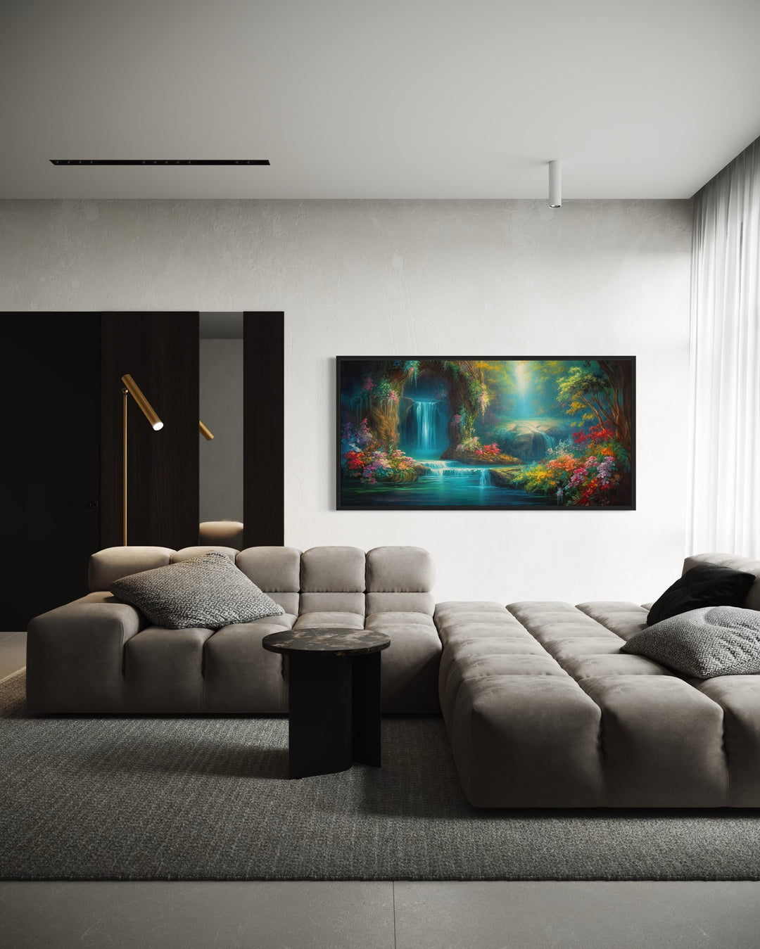 Tropical Forest Wall Art - Waterfall Canvas Print | Enchanted Magical Rainforest Painting