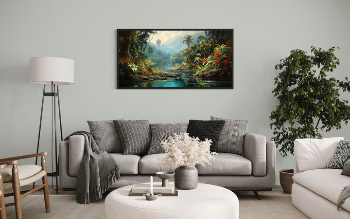 Tropical Rain Forest Framed Canvas Wall Art