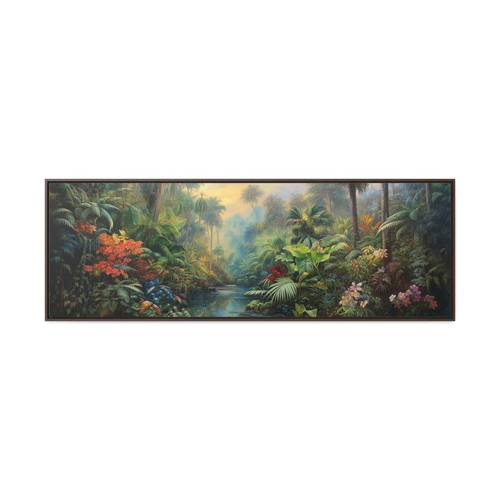 Tropical Rainforest Long Horizontal Framed Canvas Wall Art