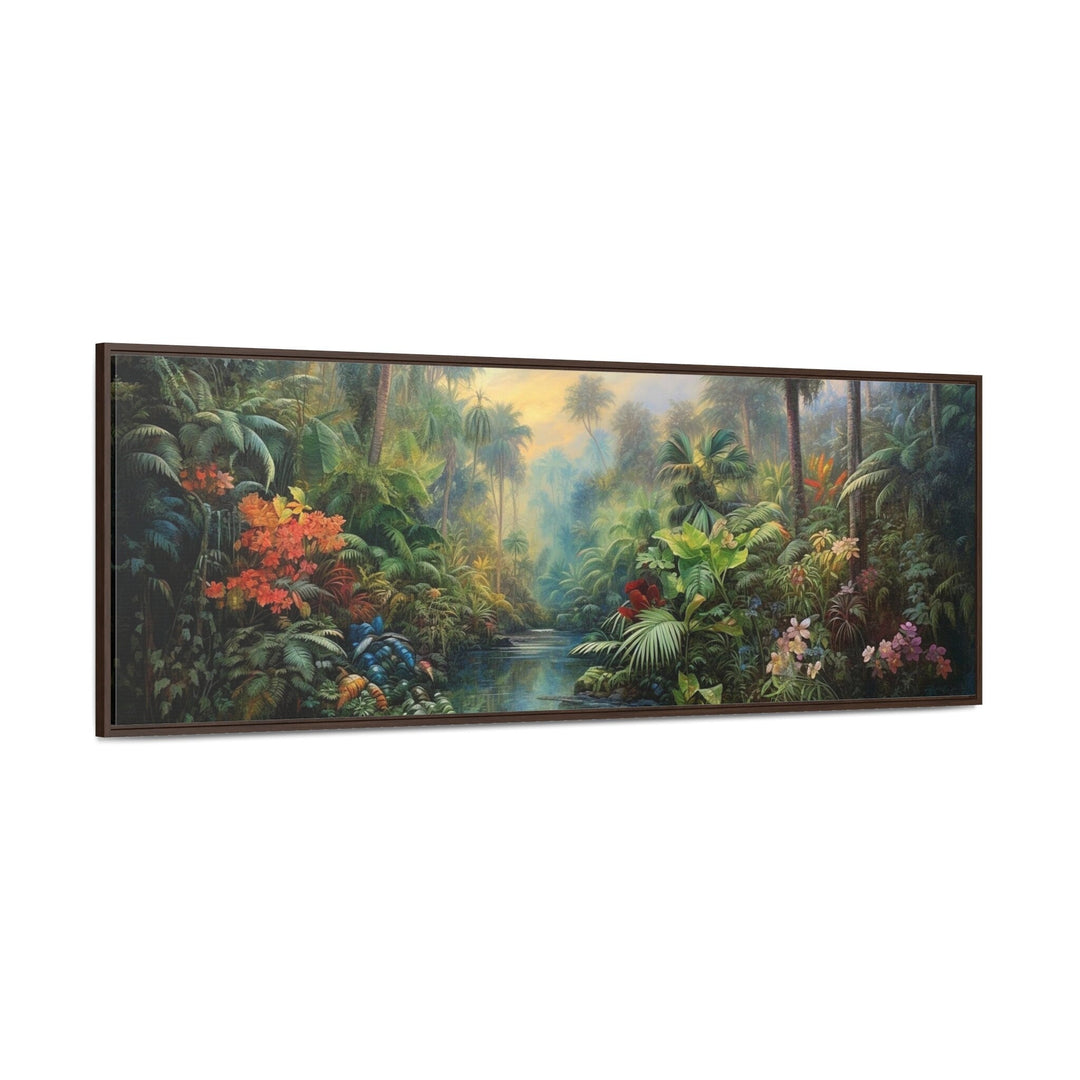 Tropical Rainforest Long Horizontal Framed Canvas Wall Art