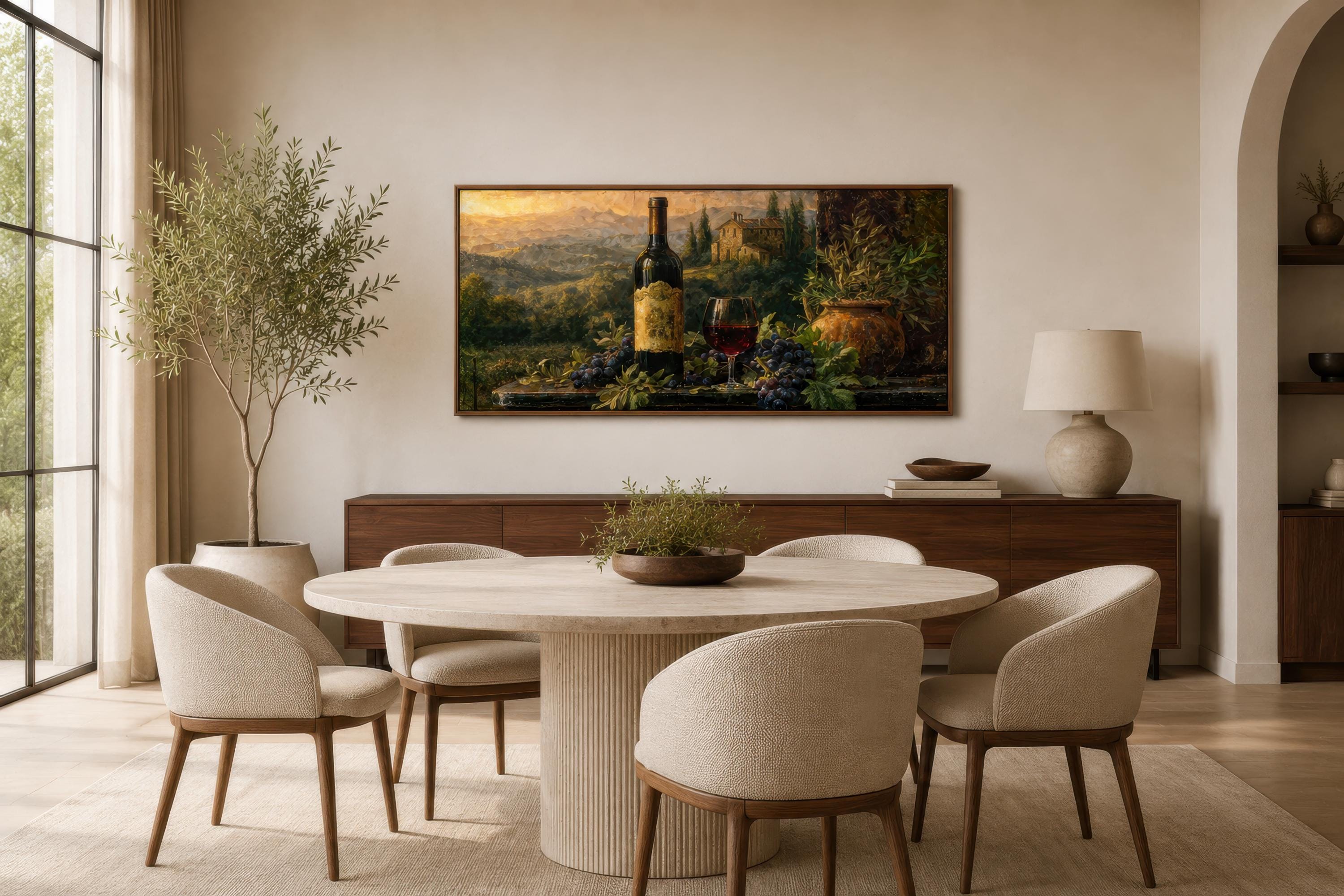 Tuscan Wine Wall Art - Premium Canvas Dining Decor – Wall Decor