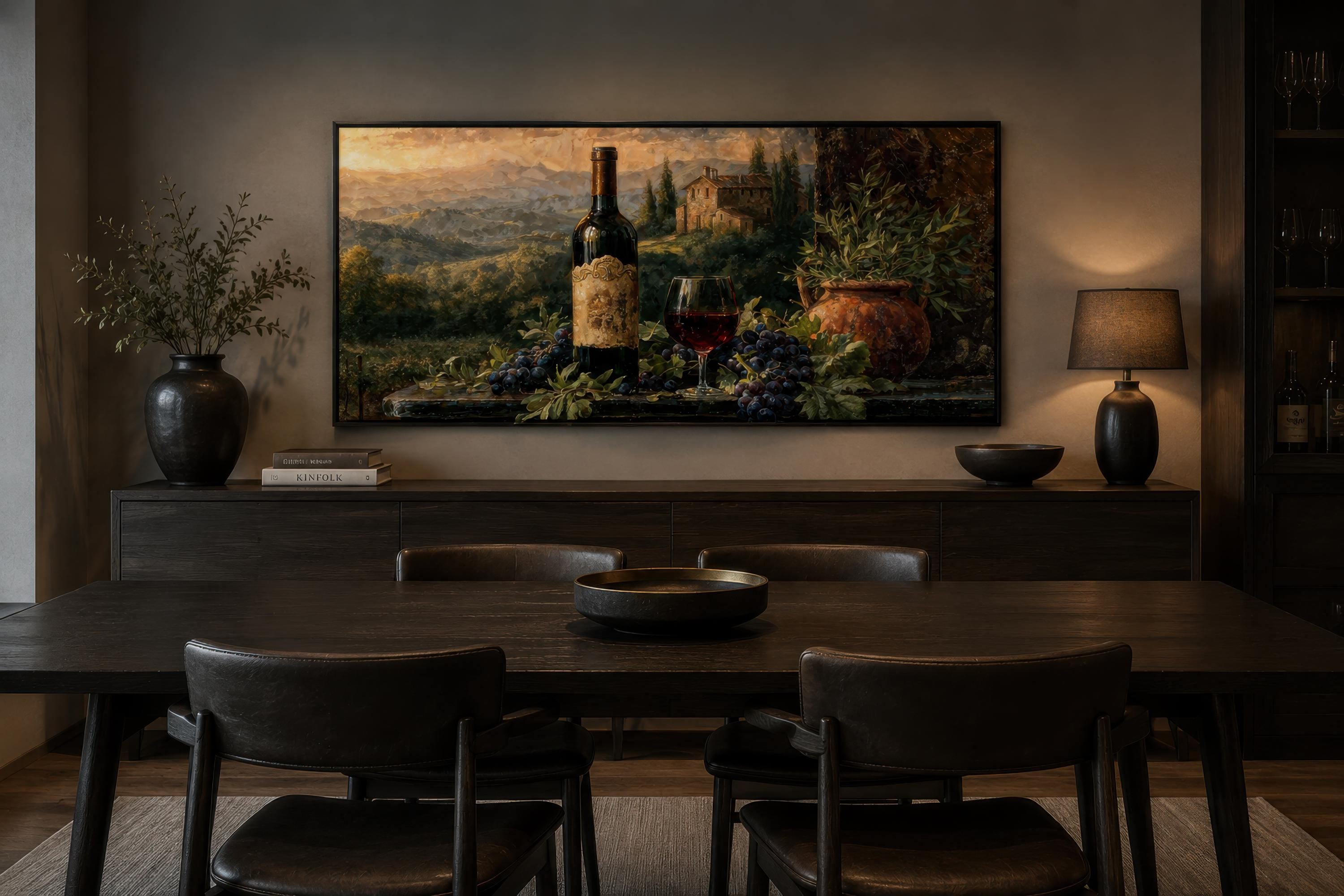 Tuscan Wine Wall Art - Premium Canvas Dining Decor – Wall Decor