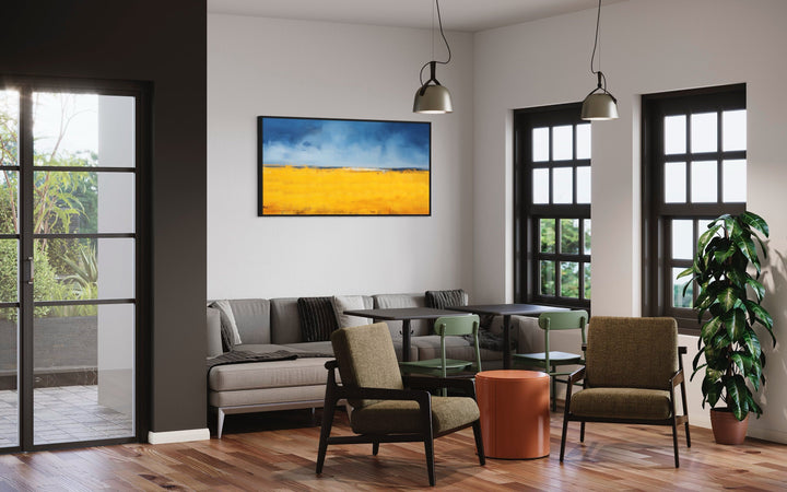 Ukrainian Flag Wall Art – Minimalist Blue Yellow Artwork | Modern Canvas Print