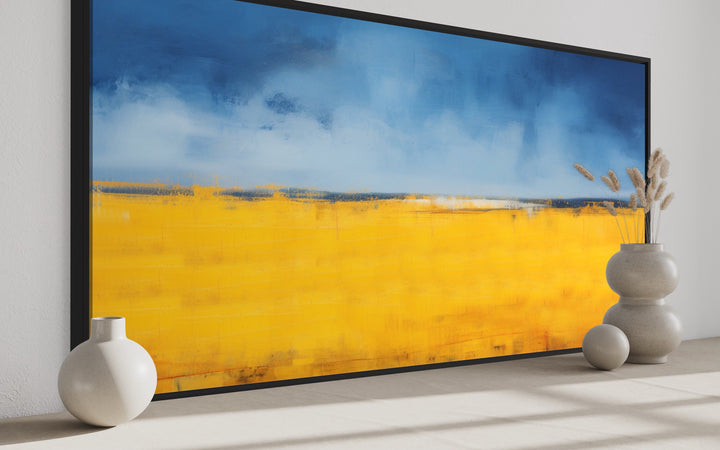 Ukrainian Flag Wall Art – Minimalist Blue Yellow Artwork | Modern Canvas Print