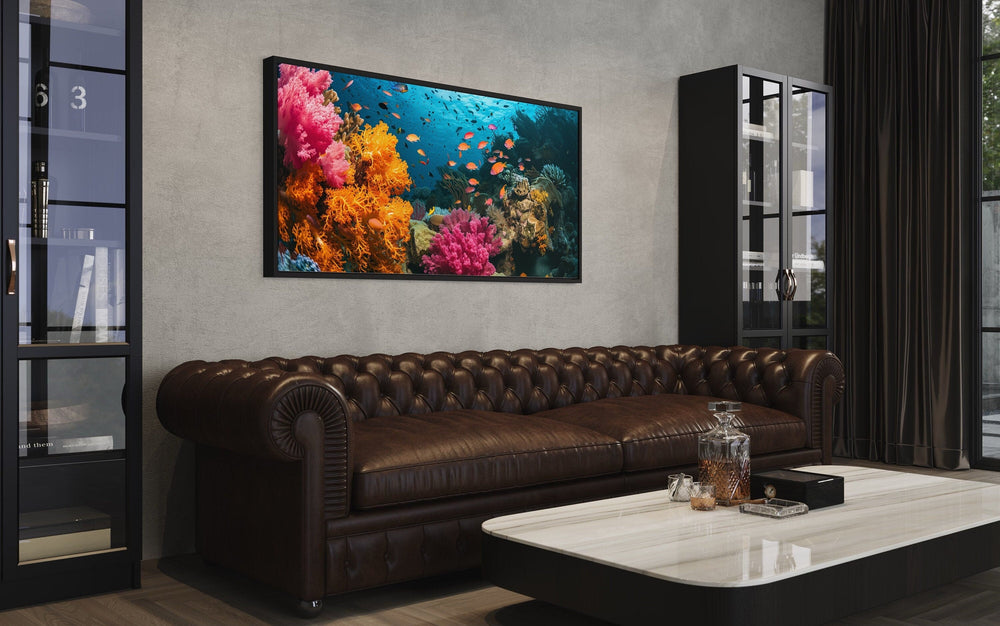 Underwater Coral Reef And Fish Photography Style Wall Art