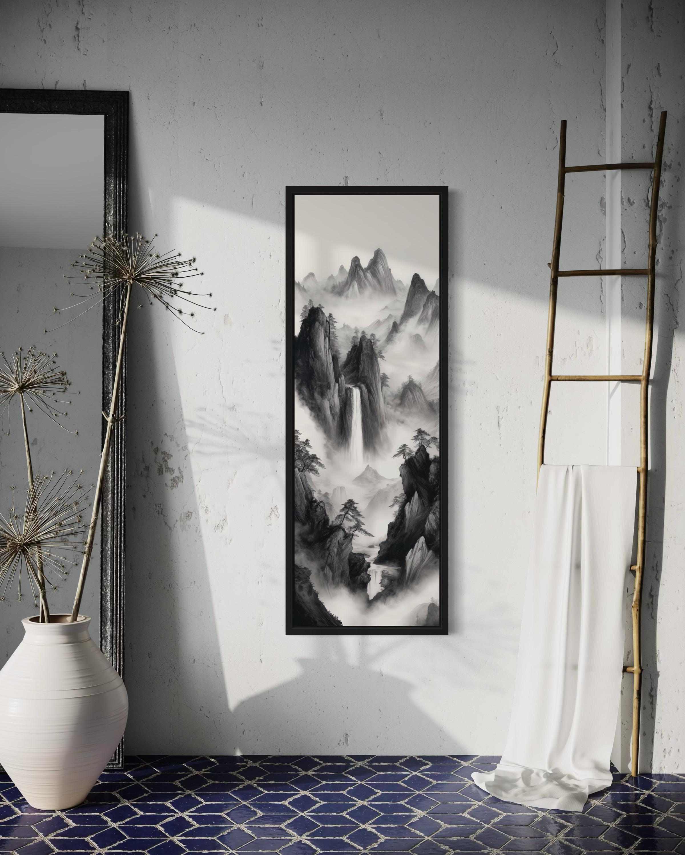 Chinese Mountain Landscape Canvas Art | Zen Wall Decor – Wall