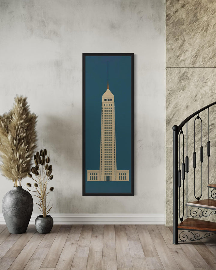 Vertical Narrow Foshay Tower Minimalist Architectural Wall Art