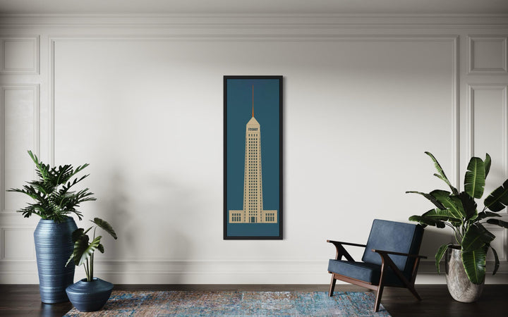 Vertical Narrow Foshay Tower Minimalist Architectural Wall Art
