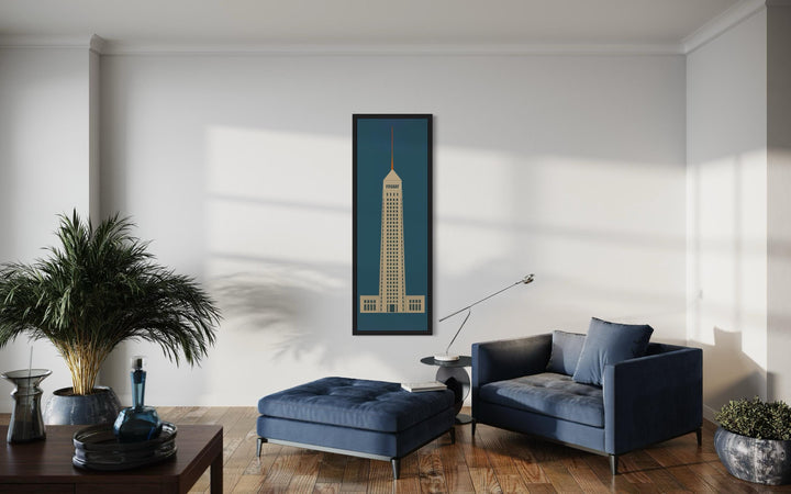 Vertical Narrow Foshay Tower Minimalist Architectural Wall Art