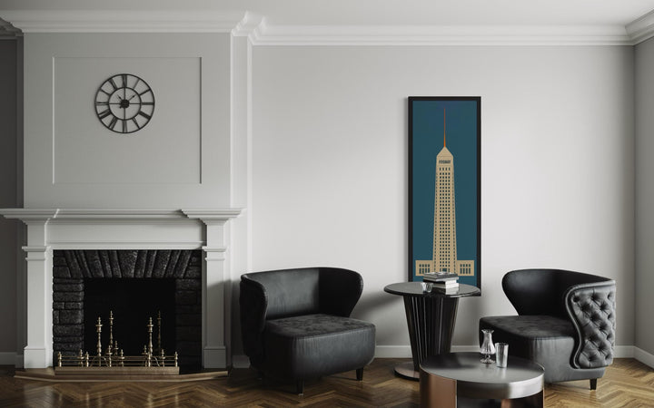 Vertical Narrow Foshay Tower Minimalist Architectural Wall Art