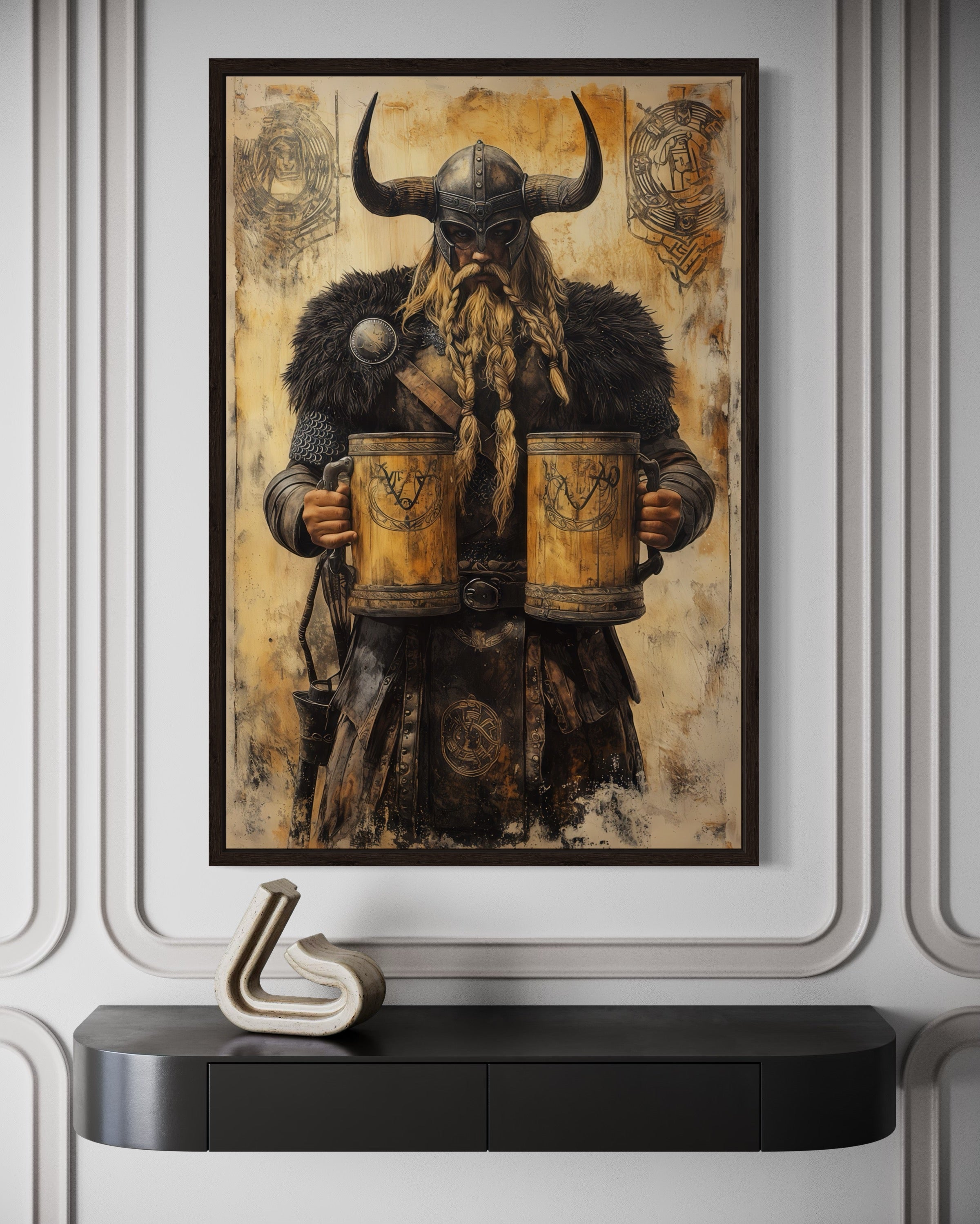 Viking Beer Wall Decor for Man Cave & Bar | Norse Art – Wall Decor