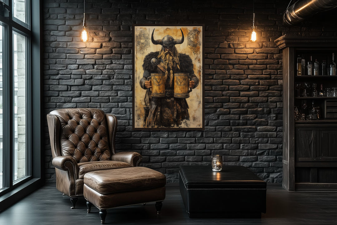 Viking With Beer Man Cave Bar Area Wall Decor