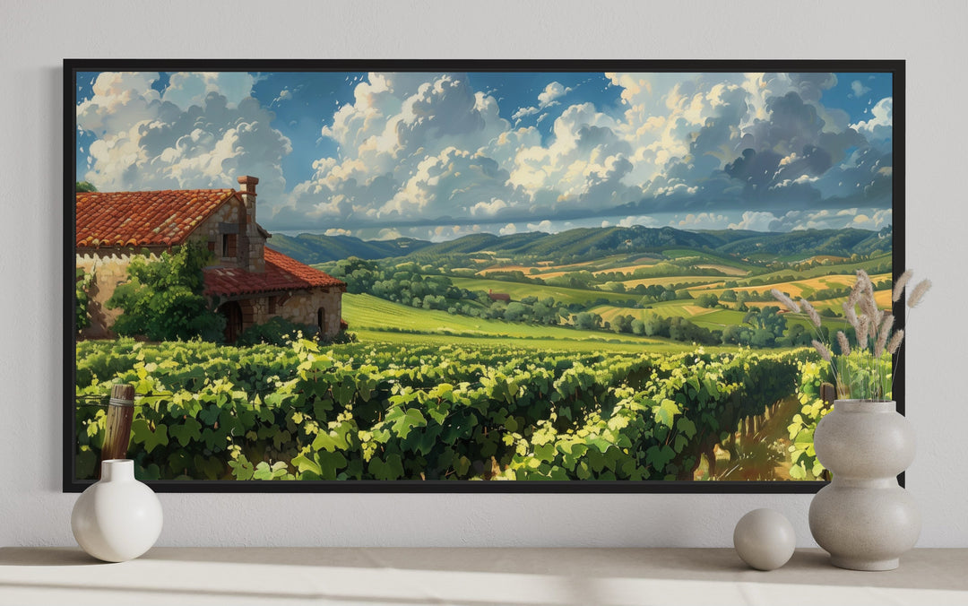 Vineyards in Bordeaux France Framed Canvas Wall Art