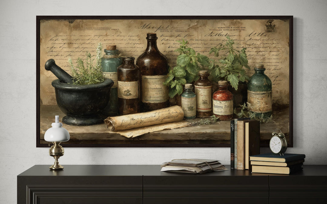Vintage Apothecary Medicinal Herbs Canvas Wall Art