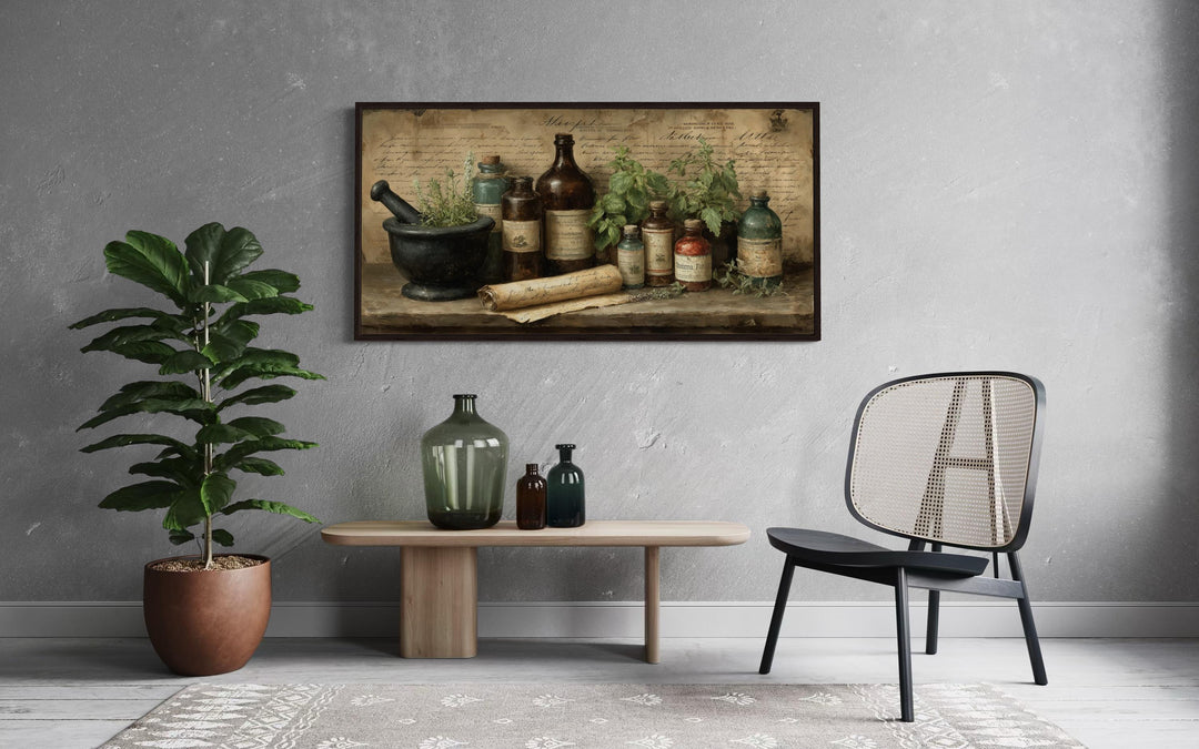 Vintage Apothecary Medicinal Herbs Canvas Wall Art