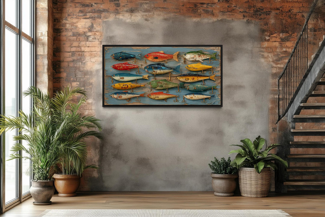 Vintage Fishing Lures Canvas Wall Art
