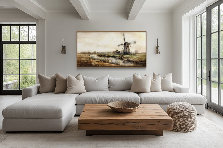 Vintage Windmill Wall Art - Old Windmill Canvas Print | Rustic Farmhouse Decor