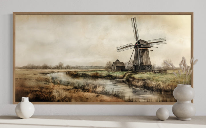 Vintage Windmill Wall Art - Old Windmill Canvas Print | Rustic Farmhouse Decor