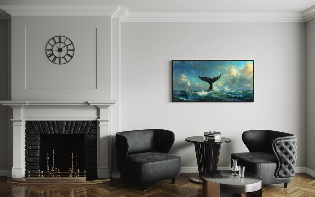 Whale Tail Wall Art – Nautical Ocean Canvas Print | Framed Coastal Decor