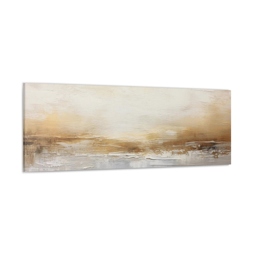 White And Gold Abstract Long Narrow Over Bed Wall Art close up