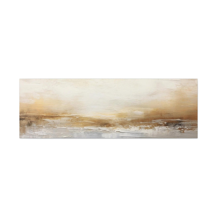 White And Gold Abstract Long Narrow Over Bed Wall Art