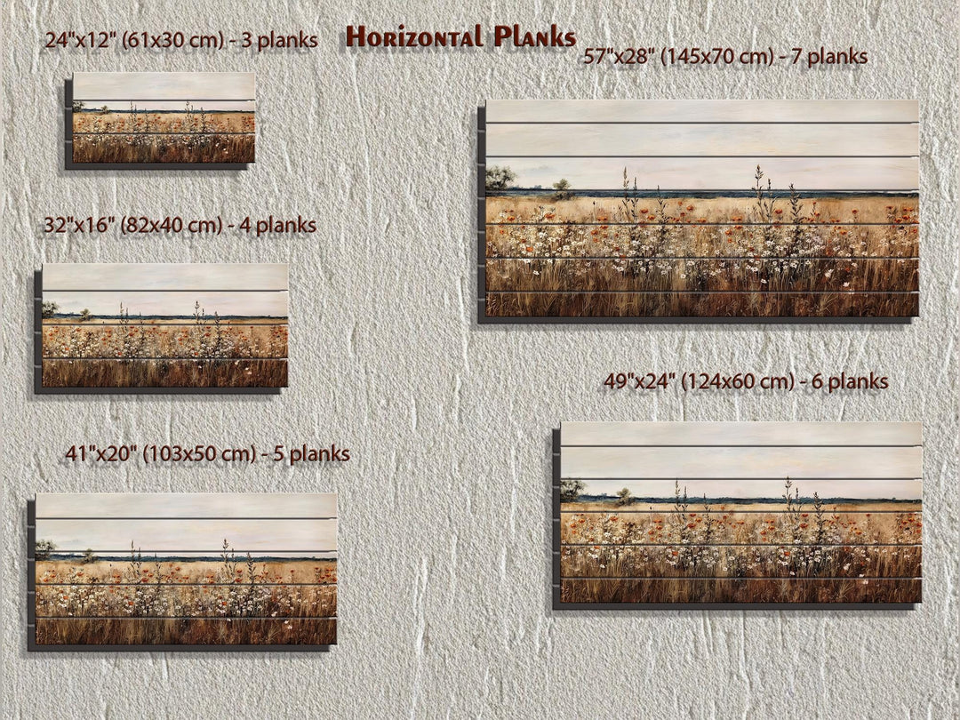 Wildflower Field Distressed Wood Wall Art