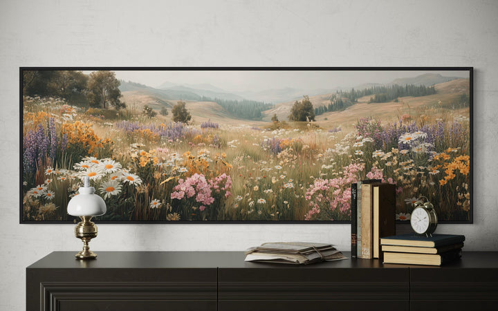 Wildflower Meadow Landscape Long Horizontal Wall Art