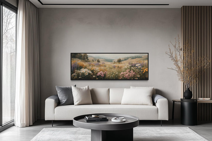 Wildflower Meadow Landscape Long Horizontal Wall Art