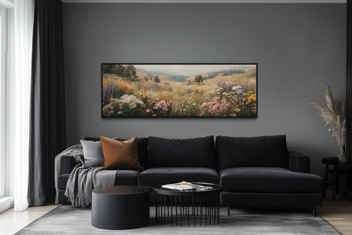 Wildflower Meadow Landscape Long Horizontal Wall Art
