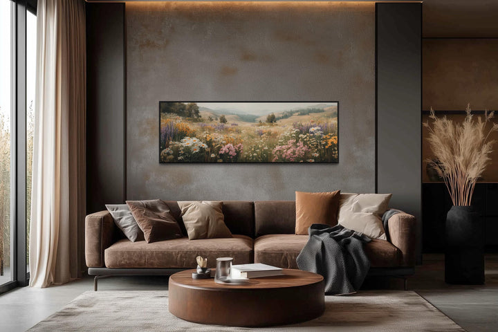 Wildflower Meadow Landscape Long Horizontal Wall Art