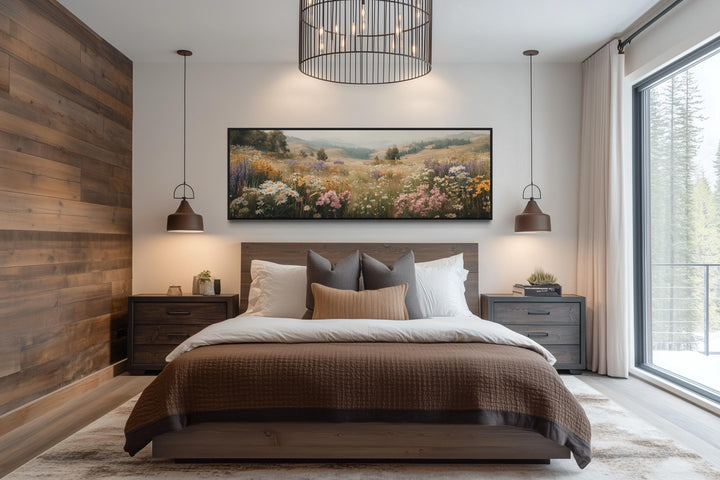 Wildflower Meadow Landscape Long Horizontal Wall Art