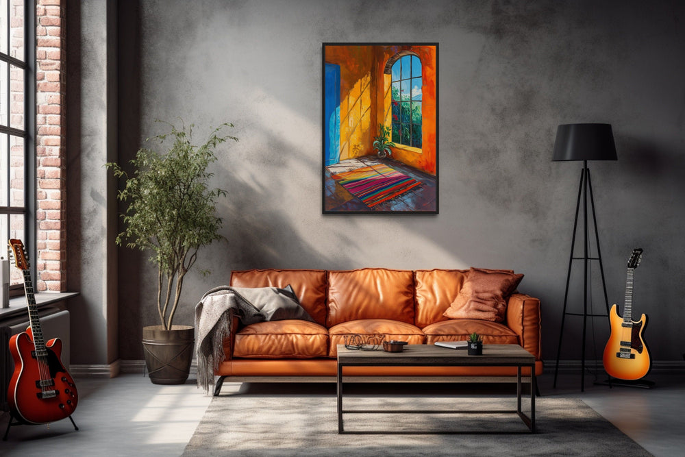Window in Mexican House Colorful Wall Decor