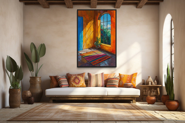 Window in Mexican House Colorful Wall Decor