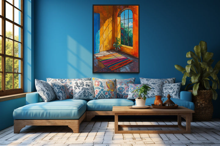 Window in Mexican House Colorful Wall Decor