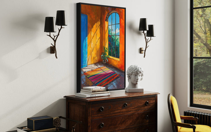 Window in Mexican House Colorful Wall Decor