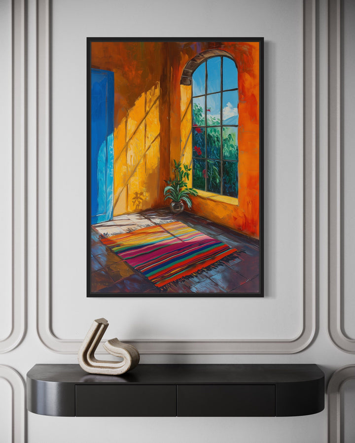 Window in Mexican House Colorful Wall Decor