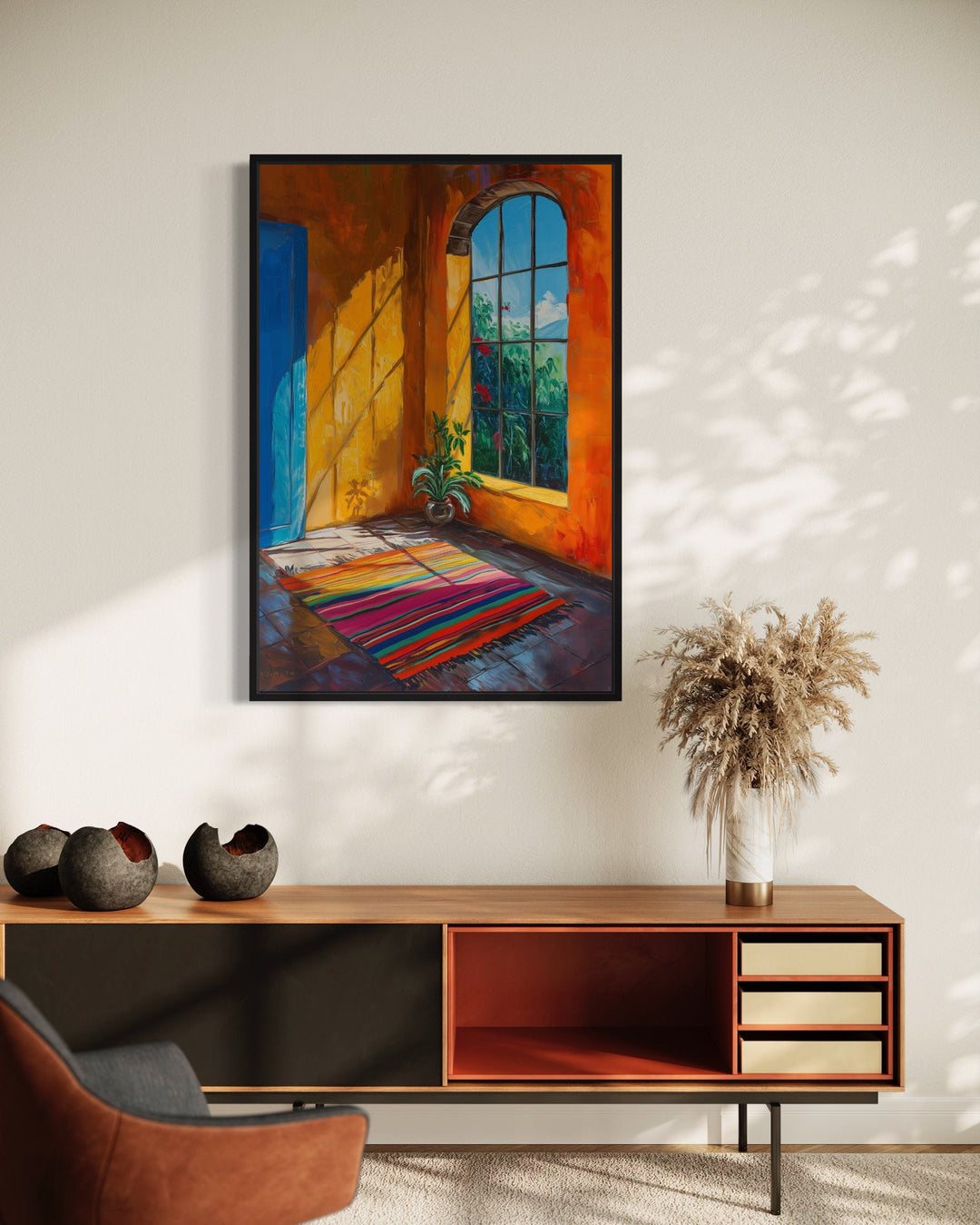 Window in Mexican House Colorful Wall Decor