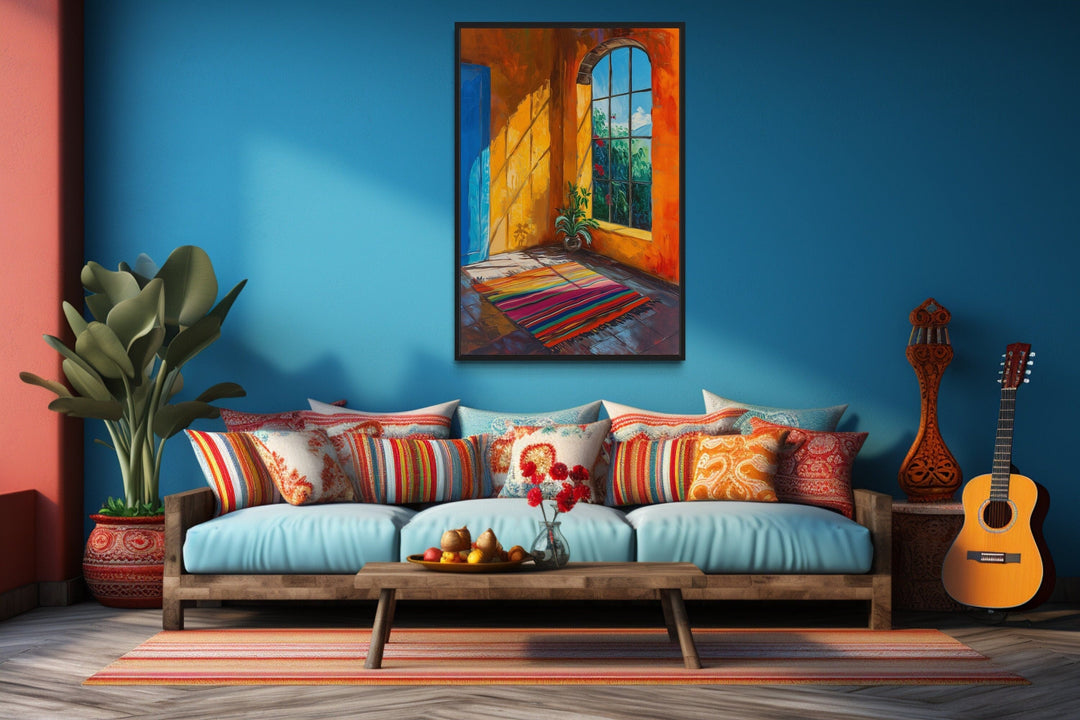 Window in Mexican House Colorful Wall Decor