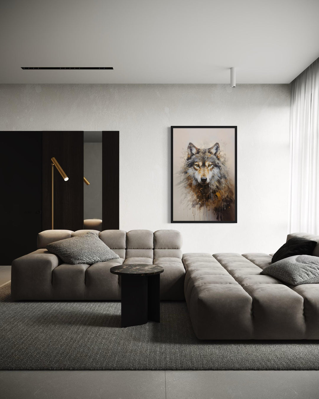 Wolf Abstract Painting Framed Canvas Wall Art