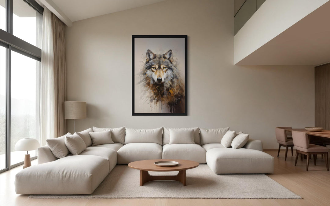 Wolf Abstract Painting Framed Canvas Wall Art