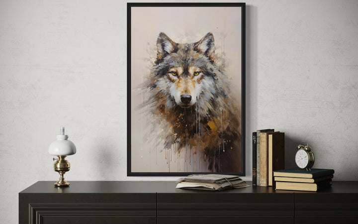 Wolf Abstract Painting Framed Canvas Wall Art