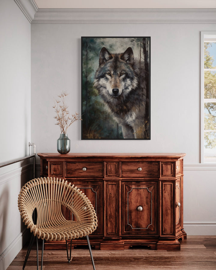 Wolf Pop Art Painting Framed Canvas Wall Art