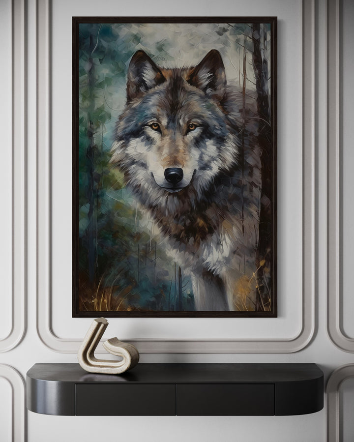 Wolf Pop Art Painting Framed Canvas Wall Art