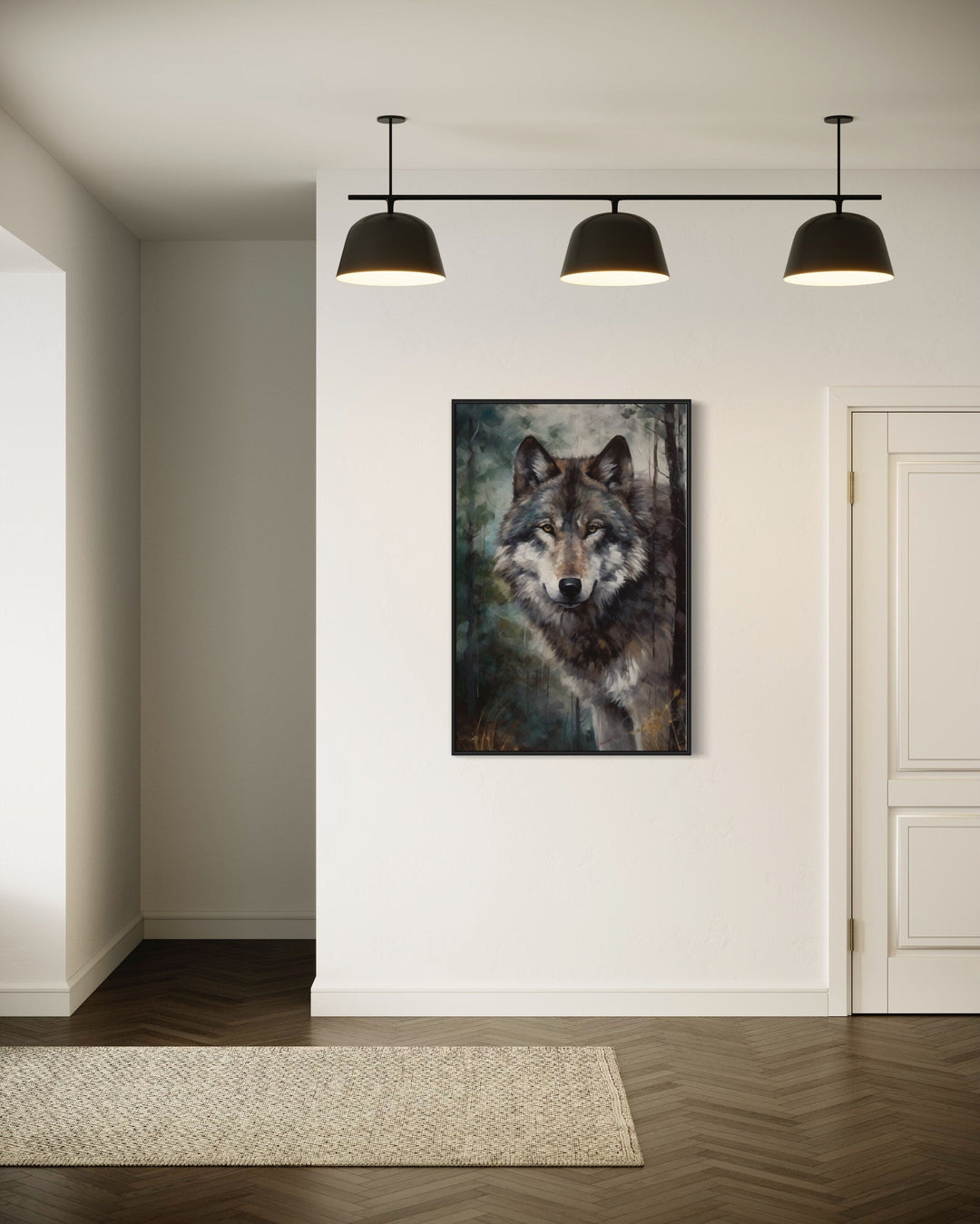 Wolf Pop Art Painting Framed Canvas Wall Art