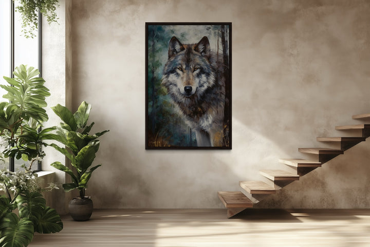 Wolf Pop Art Painting Framed Canvas Wall Art