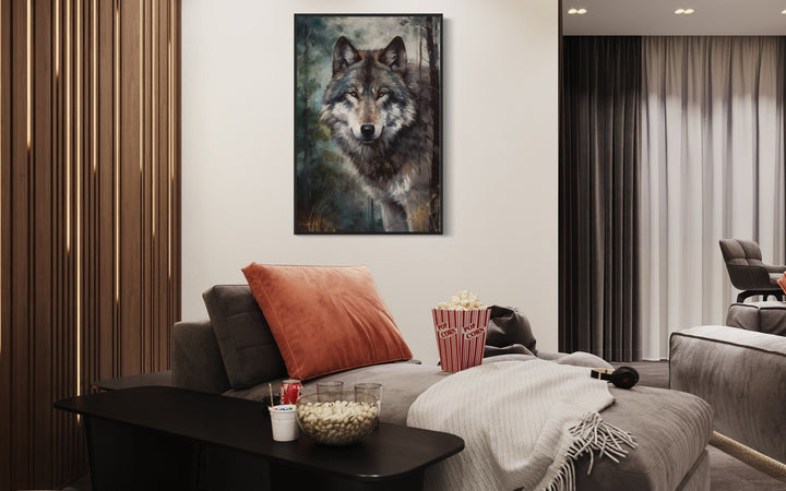 Wolf Pop Art Painting Framed Canvas Wall Art