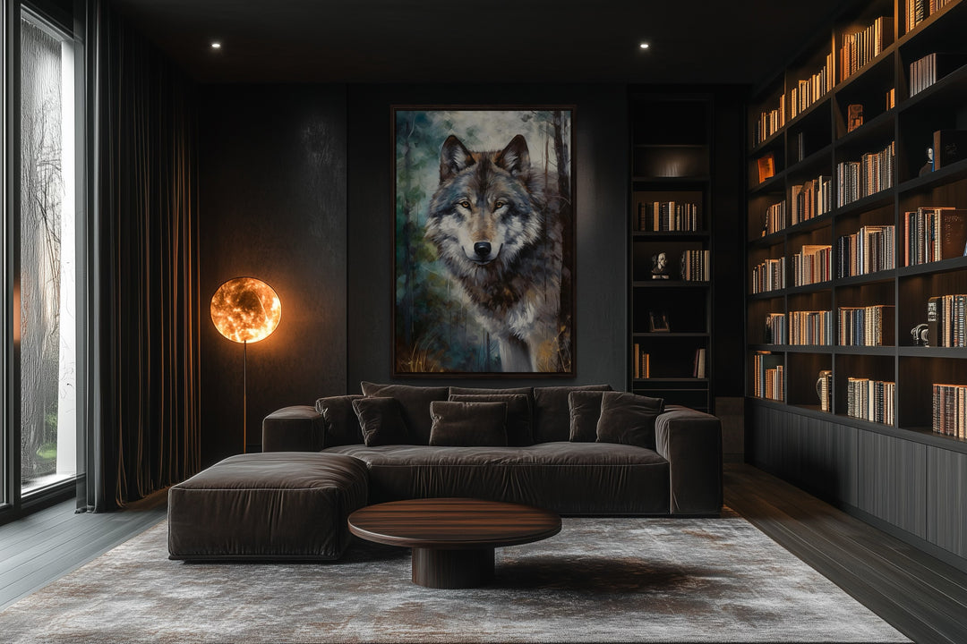 Wolf Pop Art Painting Framed Canvas Wall Art