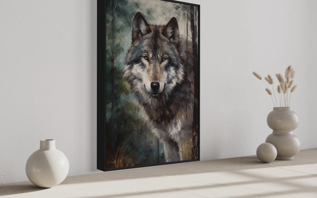 Wolf Pop Art Painting Framed Canvas Wall Art