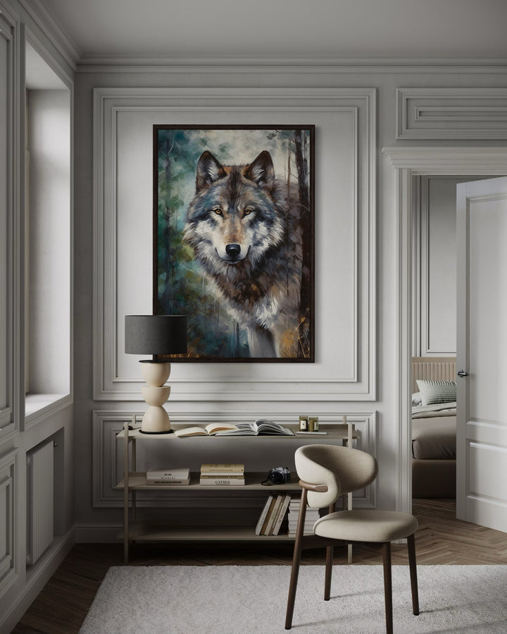 Wolf Pop Art Painting Framed Canvas Wall Art